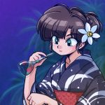  1girl brown_hair female green_eyes kuonji_ukyou official_style ranma_1/2 solo tagme upper_body wantan-orz 