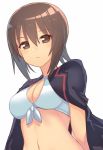  bra breasts brown_eyes brown_hair girls_und_panzer kame^^ nishizumi_maho short_hair underwear 