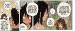  1boy 1girl comic fairy_tail female gajeel_redfox male nature outdoors plant rusky tagme zeira 
