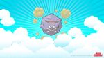  2016 closed_eyes clouds happy highres koffing nintendo no_humans official_art pokemon wallpaper 