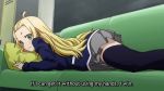  1girl animated animated_gif black_legwear blonde_hair colette_(kono_bijutsubu_niwa_mondai_ga_aru!) feet kono_bijutsubu_niwa_mondai_ga_aru! long_hair lying on_stomach shoe_dangle shoes shoes_removed skirt thigh-highs 