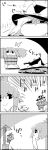  4koma bow bucket cirno comic greyscale hair_bobbles hair_bow hair_ornament hat hat_ribbon highres kirisame_marisa kisume monochrome no_humans ribbon tani_takeshi touhou twintails well witch_hat yukkuri_shiteitte_ne 