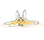  1girl :3 animal_ears blob bow bowtie commentary kemono_friends panzuban print_neckwear serval_(kemono_friends) serval_ears serval_print simple_background solo white_background yellow_eyes 