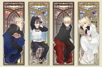  1girl 3boys black_(kekkai_sensen) kekkai_sensen leonardo_watch multiple_boys siblings white_(kekkai_sensen) 