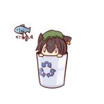  1girl animal_ears animated animated_gif cat_ears chen cursor fish fish_bone green_hat hat jewelry nuu_(nu-nyu) recycle_bin recycling_symbol single_earring touhou translation_request white_eyes 