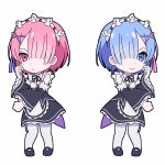  2girls animated multiple_girls ram_(re:zero) re:zero_kara_hajimeru_isekai_seikatsu rem_(re:zero) siblings sisters twins 