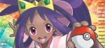  1girl blush child dark_skin iris_(pokemon) looking_at_viewer open_mouth poke_ball pokemon 