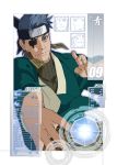  1boy ao_(naruto) blue_eyes blue_hair earrings eyepatch forehead_protector highres jewelry k_(mns-law6) male_focus naruto naruto_shippuuden simple_background solo white_background 