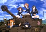  6+girls :d absurdres akiyama_yukari anglerfish bangs black_eyes black_hair black_legwear bottle brown_eyes brown_hair emblem girls_und_panzer ground_vehicle hairband headphones highres isobe_noriko isuzu_hana kawanishi_shinobu long_hair military military_vehicle miniskirt motor_vehicle multiple_girls nishizumi_miho official_art oono_aya open_mouth panzerkampfwagen_iv pleated_skirt rabbit reizei_mako sakaguchi_karina sawa_azusa short_hair skirt smile takebe_saori tank thermos uniform white_skirt yamagou_ayumi 