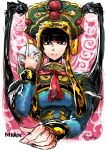  1girl black_hair chinese_clothes hat highres ichigai_(hayawossan) mask mask_removed mian_(kof) snk solo the_king_of_fighters the_king_of_fighters_xiv 