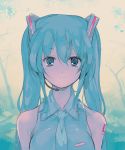  blue_hair colored commentary el-zheng hatsune_miku highres long_hair necktie smile twintails vocaloid 