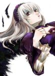  frills hairband kazumiya_akira long_hair purple_eyes rozen_maiden silver_hair suigintou violet_eyes wings 