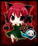  animal_ears bad_id braid cat_ears cat_pose cat_tail chibi hair_ribbon kaenbyou_rin misato_miyu paw_pose red_eyes red_hair redhead ribbon short_hair tail touhou twin_braids twintails 