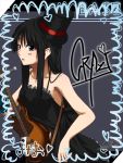 bass_guitar black_eyes black_hair don&#039;t_say_lazy don't_say_&quot;lazy&quot; dress fingerless_gloves gloves guitar hat instrument k-on! kurasaki_cority long_hair microphone solo top_hat 
