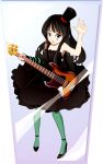  bass_guitar black_eyes black_hair blue_legwear don&#039;t_say_lazy don't_say_&quot;lazy&quot; dress etohito face_paint facepaint fingerless_gloves gloves guitar hat instrument k-on! mini_top_hat mirror pantyhose reflection solo top_hat 