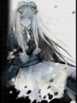  bad_id belarus_(hetalia) blonde_hair blue_eyes bow dress gloves hair_bow icc knife long_hair solo 