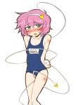  blush hairband heart komeiji_satori narumiya pink_hair school_swimsuit short_hair swimsuit touhou 