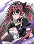  breasts cleavage long_hair maid nanjou_akimasa queen&#039;s_blade queen's_blade red_hair redhead twintails 