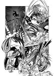 assassin&#039;s_creed_(series) black_sclera comic fangs fifiruu highres hong_meiling monochrome motion_blur sword touhou translation_request vampire weapon 