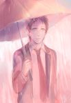  1boy adachi_tooru formal magatsumagic necktie persona persona_4 rain solo suit umbrella 