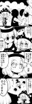 +++ 0_0 1boy 2girls 4koma absurdres american_flag_legwear american_flag_shirt ball bangs blank_eyes choker clownpiece comic commentary_request eyebrows eyebrows_visible_through_hair futa4192 greyscale hat hecatia_lapislazuli highres imagining japanese_clothes jester_cap long_hair monochrome multiple_girls o_o open_mouth outstretched_arms polos_crown shirt sleeve_tug smile sparkling_eyes spread_arms star sweatdrop t-shirt touhou toy translation_request wings 