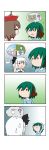  ._. 3girls :o =_= ? ^_^ absurdres animal_ears arms_up bow brown_hair cherry_blossoms chibi closed_eyes comic confused directional_arrow dog_ears female futon gradient gradient_background green_hair hair_bow halo headache highres hitodama kasodani_kyouko konpaku_youmu konpaku_youmu_(ghost) lyrica_prismriver map multiple_girls no_mouth rakugaki-biyori reaching saigyouji_yuyuko short_hair silver_hair simple_background spoken_object star sweatdrop touhou triangular_headpiece 