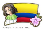  1girl black_hair colombia colombian_flag flag flower murakami_senami orchid 