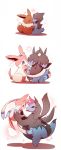  azuma_minatsu deino eevee hydreigon nintendo no_humans pokemon pokemon_(game) sylveon zweilous 