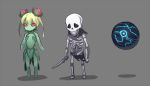  ganesagi monster_girl original plant_girl simple_background skeleton sword weapon 