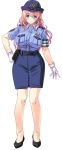  1girl gloves police police_uniform policewoman skirt type6 uniform 