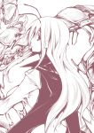  1girl antennae breasts cape centipede from_behind greyscale insect large_breasts long_hair looking_at_viewer looking_away monochrome older oohira_sansetto profile sideboob solo torn_clothes touhou upper_body wriggle_nightbug 