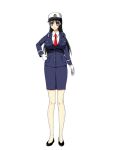  1girl black_hair gloves police police_uniform policewoman skirt type51 uniform 