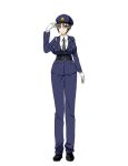  1girl black_hair gloves police police_uniform policewoman type43 uniform 