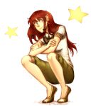  1girl blue_eyes full_body highres hong_meiling long_hair moonywitcher redhead shoes smile solo star touhou 