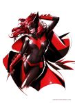  1girl bat_symbol batarang batwoman belt bodysuit cape dc_comics gauntlets gloves kate_kane lipstick mask red_gloves redhead solo 