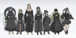  6+girls barefoot black_dress blonde_hair boots breasts closed_umbrella crossed_arms detached_sleeves dress fan geta ghost_in_the_shell_lineup gohei green_hair hair_ribbon hair_tubes hairband hakurei_reimu hand_on_hip hat horn hoshiguma_yuugi japanese_clothes kazami_yuuka kochiya_sanae kongari_tokei large_breasts lineup long_hair looking_at_viewer m.u.g.e.n miko mirror multiple_girls off_shoulder onbashira original parody profile ribbon sandals sash scar sendai_hakurei_no_miko shameimaru_aya short_sleeves skirt smile tengu tengu-geta tokin_hat touhou umbrella wings yakumo_yukari yasaka_kanako 