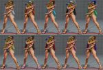  1girl 3d alternate_color alternate_costume bikini capcom fighting_stance glasses hat kanzuki_karin multiple_views sandals street_fighter street_fighter_v sun_hat sunglasses swimsuit toned variations 