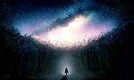  androgynous backlighting forest milky_way nanna_(irasutokanakili) nature night night_sky original outdoors path plant road shadow silhouette sky solo standing star_(sky) starry_sky tanabata tree 