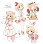  animal_ears between_legs blonde_hair brown_eyes cat_ears cat_paws cat_tail chef_hat chef_uniform closed_eyes from_side futaba_anzu gloves hand_between_legs hat idolmaster idolmaster_cinderella_girls looking_at_viewer low_twintails mittens multiple_views paw_gloves paws shirt skirt t-shirt tail tko_(mmtmk) toque_blanche twintails 