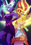    2girls dark_persona multiple_girls my_little_pony my_little_pony_equestria_girls my_little_pony_friendship_is_magic personification sunset_shimmer tagme twilight_sparkle uotapo 