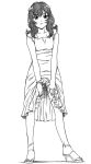  dress dress_lift high_heels hourou_musuko long_hair monochrome sawa_jaaji shoes suehiro_anna traditional_media 