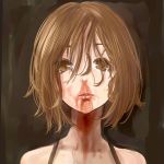    album andrew_wk blood blood_on_face cover face hirasawa_yui k-on! kito_(coyo) lips messy_hair nosebleed parody solo 