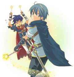  blue_hair cape fire_emblem fire_emblem:_mystery_of_the_emblem fire_emblem:_souen_no_kiseki fire_emblem_mystery_of_the_emblem fire_emblem_path_of_radiance gloves headband ike male marth rod sheath sheathed star_rod super_smash_bros. sword tiara weapon 