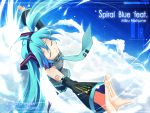  child-box closed_eyes cloud clouds detached_sleeves flying hatsune_miku long_hair necktie twintails vocaloid 
