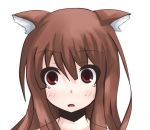  bad_id blush brown_hair face holo komaki long_hair red_eyes spice_and_wolf tears 