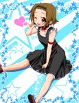  \n/ bowtie brown_eyes brown_hair choker dress frills fuwafuwa_time hairband heart k-on! matatabi matatabi_(2ccp) short_hair solo star sweat tainaka_ritsu tomboy wink 