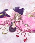  black_hair brown_hair code_geass feet hand_holding holding_hands japanese_clothes kimono lelouch_lamperouge long_hair muu nunnally_lamperouge purple_eyes siblings very_long_hair violet_eyes 