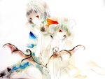  highres izayoi_sakuya multiple_girls remilia_scarlet sugi touhou traditional_media watercolor_(medium) 