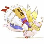  cervus fox_tail hat lowres short_hair tail touhou wrestling yakumo_ran yakumo_yukari 