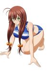  00s 1girl breasts brown_hair female glasses green_eyes gym_clothes ikkitousen large_breasts legs long_hair looking_at_viewer ryuubi_gentoku shiny shiny_skin short_shorts shorts smile solo 